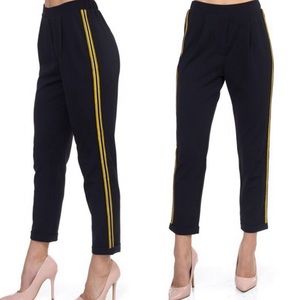 Ankle length scuba pants with pockets high waisted